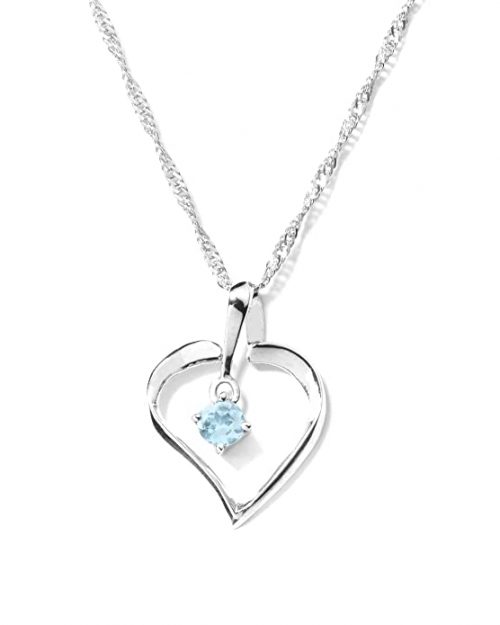 Certified Blue Topaz Gemstone Heart Pendant