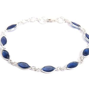 Certified Natural Cultured Sapphire Gemstone Bracelet