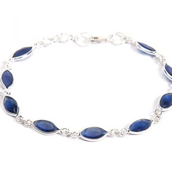 Certified Natural Cultured Sapphire Gemstone Bracelet
