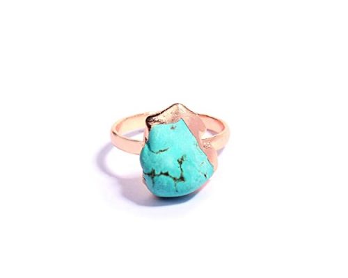 Certified Natural Turquoise Gemstone Raw Ring