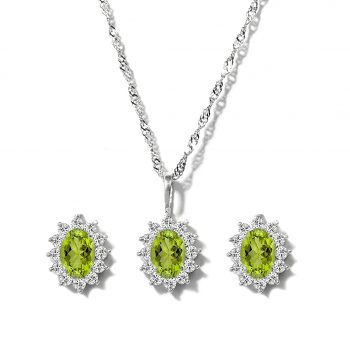 Certified Peridot Luxury Jewelry Set