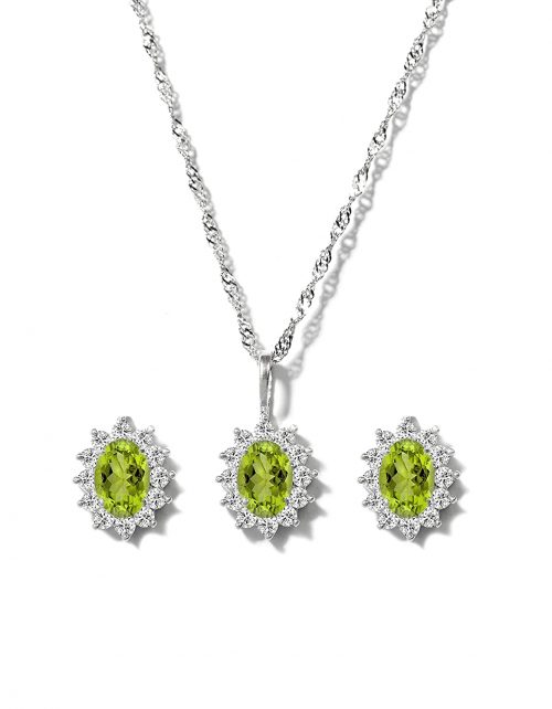 Certified Peridot Luxury Jewelry Set
