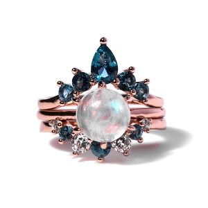 Certified Moonstone Trendy Stackable Ring