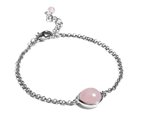 Certified Natural Rose Quartz Love Gemstone Silver Plated Casual Wear Bracelet