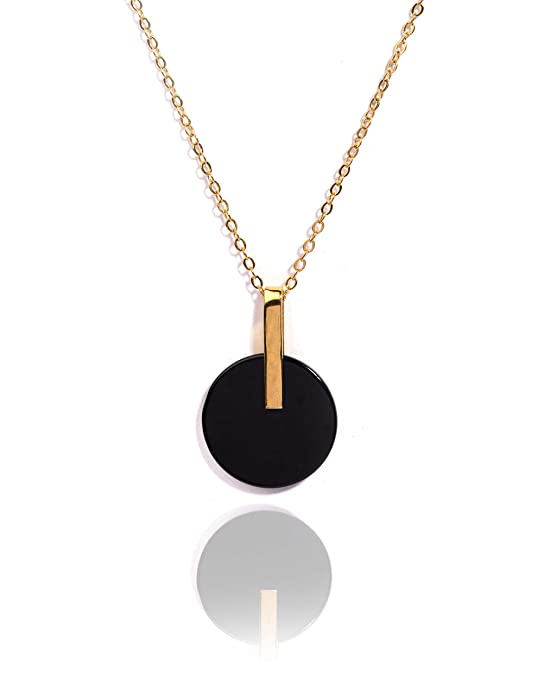 Certified Natural Black Onyx Gemstone Pendant With Chain