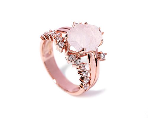 Natural Raw Moonstone Designer Ring
