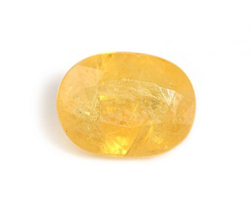 Certified Natural Yellow Sapphire Oval Gemstone (6 Carats)