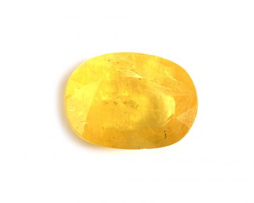 Certified Natural Yellow Sapphire Oval Gemstone (5.13 Carats)
