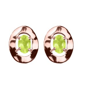 Natural Certified Peridot Gemstone Stud Earrings