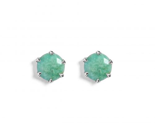 925 Sterling Silver Certified Emerald Gemstone Prong Stud Earrings