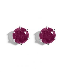 925 Sterling Silver Certified Ruby Gemstone Stud Earrings
