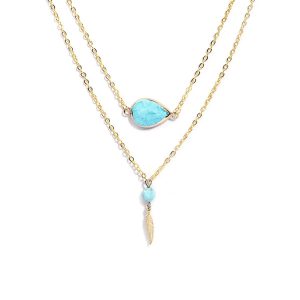 Certified Turquoise Gemstone Layered Necklace