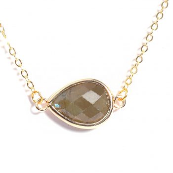 Natural Certified Labradorite Gemstone Pear Chain Pendant