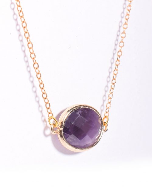 Certified Amethyst Gemstone Dainty Chain Pendant for Women - Image 3