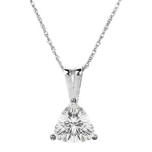 Certified White Topaz Solitaire Pendant