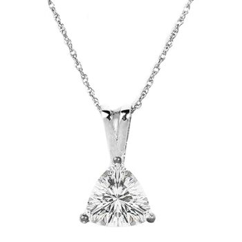 Certified White Topaz Solitaire Pendant