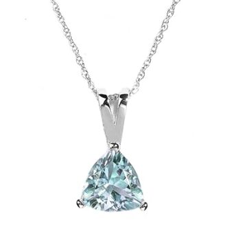 Certified Blue Topaz Solitaire Pendant