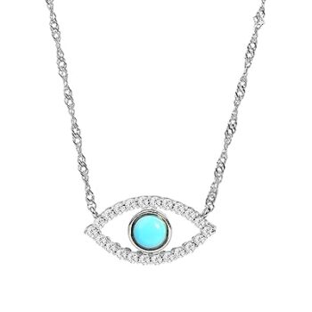 Turquoise Gemstone Evil Eye Pendant