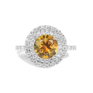 925 Sterling Silver Certified Citrine Gemstone Solitaire Ring
