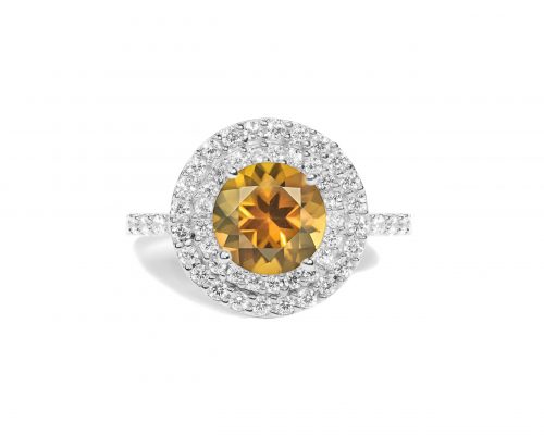 925 Sterling Silver Certified Citrine Gemstone Solitaire Ring
