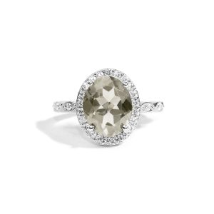 925 Sterling Silver Certified Green Amethyst Gemstone Ring