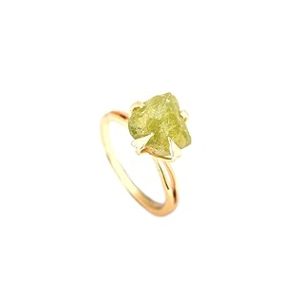 Certified Raw Peridot Gemstone Ring