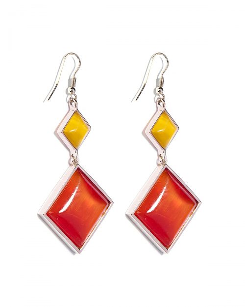 Lab Created Cat's Eye Statement Dangle Earrings - Image 2