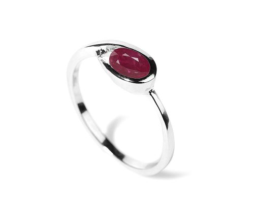 925 Sterling Silver Natural Ruby July Birthstone Ring for Women - Image 2