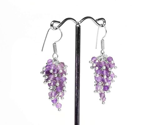 Certified Natural Amethyst Gemstone Beads Bunch Fashionable Trendy Earring for Women - Image 3