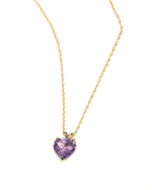Certified Amethyst Heart Pendant - Image 3