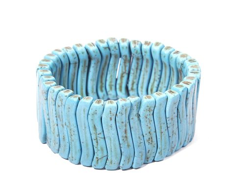 Genuine Turquoise Gemstone Stretchable Bracelet - Image 3