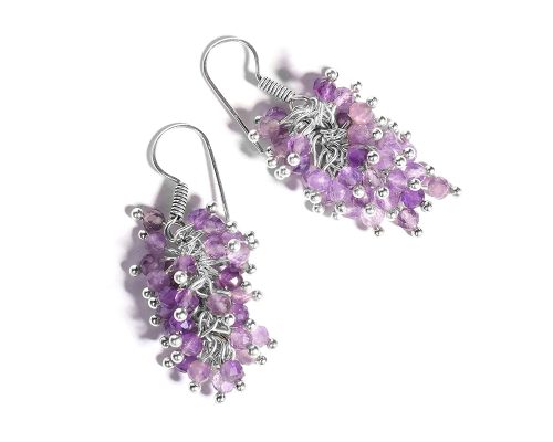 Certified Natural Amethyst Gemstone Beads Bunch Fashionable Trendy Earring for Women - Image 2