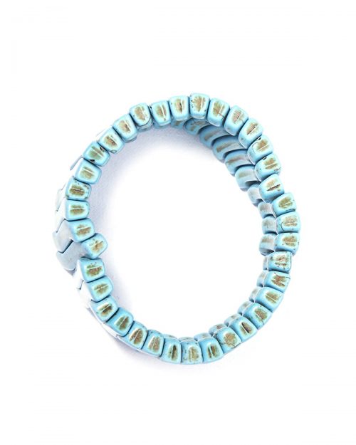 Genuine Turquoise Gemstone Stretchable Bracelet - Image 2