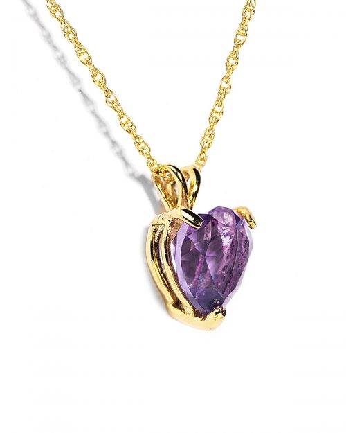 Certified Amethyst Heart Pendant - Image 2