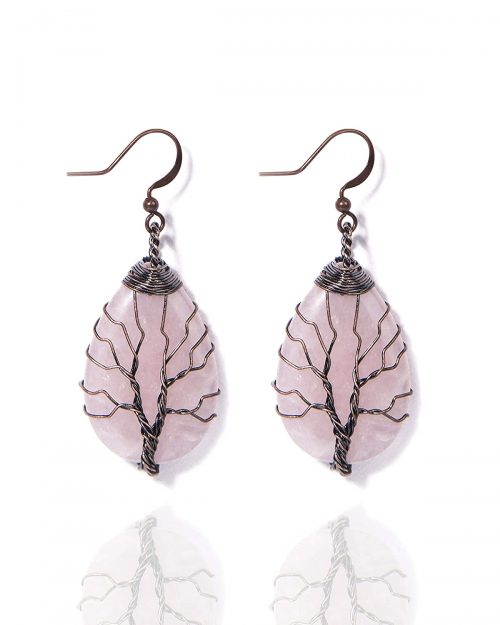 Certified Rose Quartz Love Drop and Dangle Earrings - Image 2