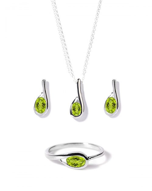 Peridot Gemstone Jewelry Set