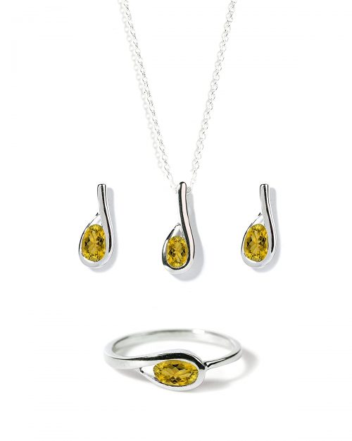 Citrine Gemstone Jewelry Set