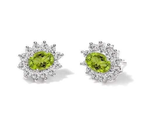 Peridot Gemstone Stud Earrings - Image 2