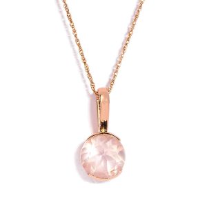 Certified Rose Quartz Gemstone Bezel Pendant