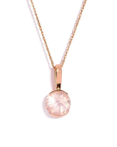 Certified Rose Quartz Gemstone Bezel Pendant