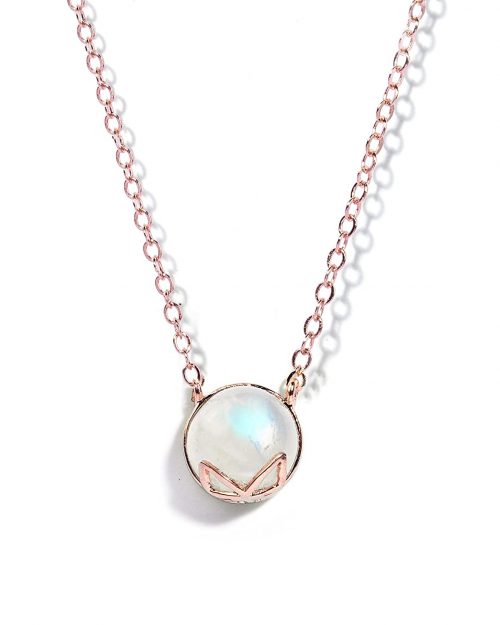 Certified Moonstone Gemstone Butterfly Pendant