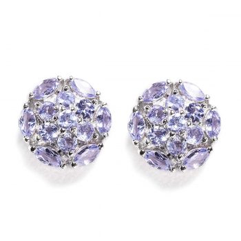 925 Sterling Silver Certified Tanzanite Gemstone Stud Earrings