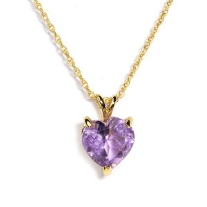Certified Amethyst Heart Pendant