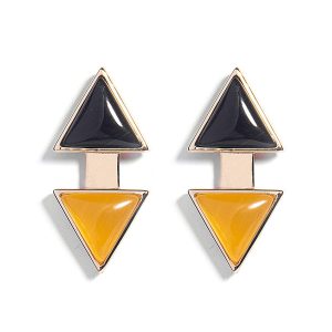 Black Yellow Party Wear Trendy Earrings for Women