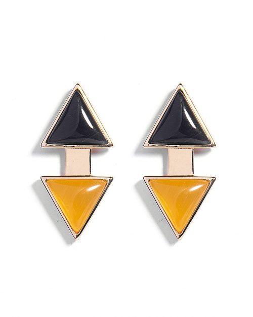 Black Yellow Party Wear Trendy Earrings for Women