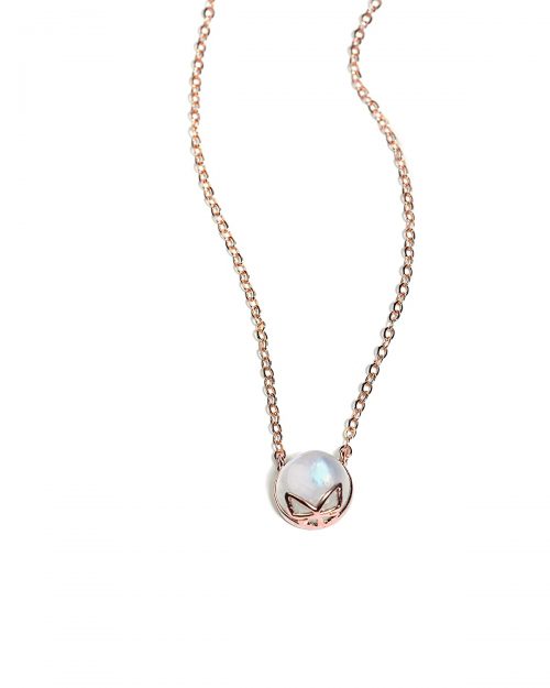Certified Moonstone Gemstone Butterfly Pendant - Image 4