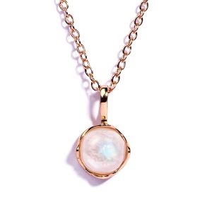 Certified Moonstone Leaf Carved Pendant