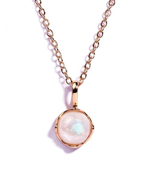 Certified Moonstone Leaf Carved Pendant