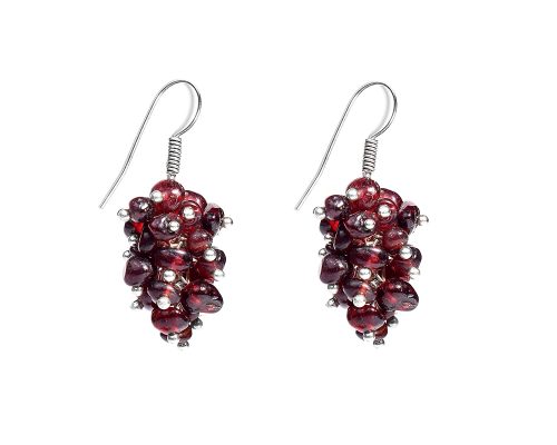 Certified Natural Garnet Gemstone Beads Bunch Fashionable Trendy Earring for Women