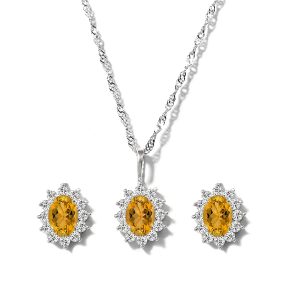 Certified Citrine Luxury Jewelry Set